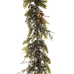 Village Lighting Company® 9-Foot Rustic White Berry Pre-Lit LED Christmas Garland