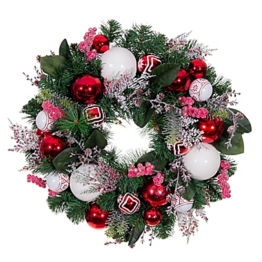 Village Lighting Company® 24-Inch Nordic Christmas Wreath | Bed