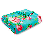 Betsey Johnson&reg; Bouquet Day Ultra Soft Plush Blanket in Aqua