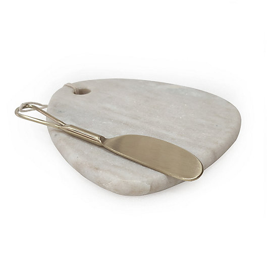 Alternate image 1 for Our Table™ 7-Inch Marble Cheese Board with Spreader
