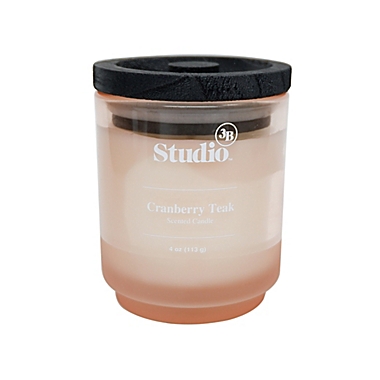 Studio 3B&trade; Cranberry Teak 4 oz. Glass Jar Candle. View a larger version of this product image.