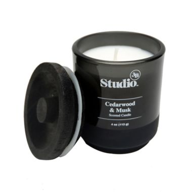 Studio 3B&trade; Cedarwood and Musk 4 oz. Glass Jar Candle. View a larger version of this product image.