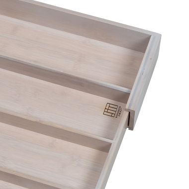 Squared Away&trade; Utensil Expandable Bamboo Flatware Organizer. View a larger version of this product image.