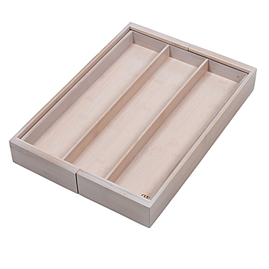 Squared Away&trade; Utensil Expandable Bamboo Flatware Organizer. View a larger version of this product image.
