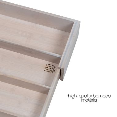 Squared Away&trade; Utensil Expandable Bamboo Flatware Organizer. View a larger version of this product image.