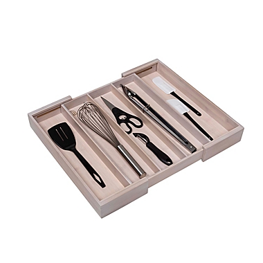 Squared Away&trade; Utensil Expandable Bamboo Flatware Organizer. View a larger version of this product image.