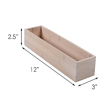 Squared Away&trade; 3-Inch x 12-Inch Drawer Organizer in Bamboo. View a larger version of this product image.