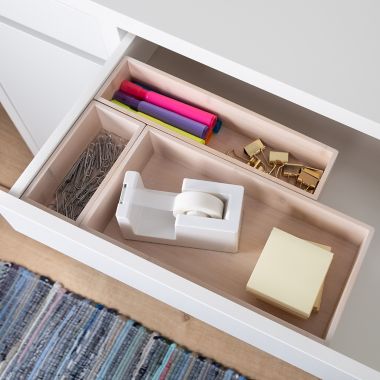 Squared Away&trade; 3-Inch x 12-Inch Drawer Organizer in Bamboo. View a larger version of this product image.