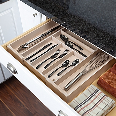Squared Away&trade; 7-Compartment Expandable Flatware Organizer. View a larger version of this product image.