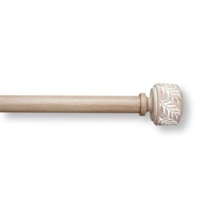Bee &amp; Willow&trade; Modern Leaf Adjustable Single Curtain Rod Set in Weathered Oak