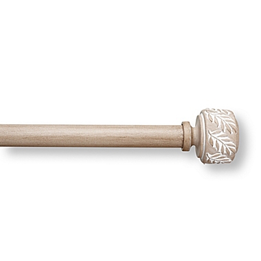 Bee &amp; Willow&trade; Modern Leaf 48 to 88-Inch Single Curtain Rod Set in Weathered Oak. View a larger version of this product image.