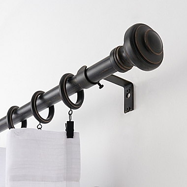 Bee &amp; Willow&trade; Doorknob 28 to 48-Inch Window Curtain Rod Set in Weathered Black. View a larger version of this product image.