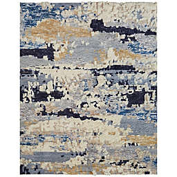 Kalaty Polaris 12' x 15' Hand-Knotted Wool Area Rug in Blue Tones