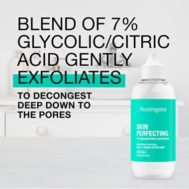 Neutrogena&reg; 4 fl. oz. Skin Perfecting Soothing &amp; Clairfying Daily Liquid Exfoliant. View a larger version of this product image.
