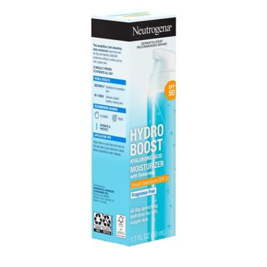 Neutrogena&reg; 1.7 fl. oz. Hydro Boost Hyaluronic Acid Moisturizer with SPF 50 Sunscreen. View a larger version of this product image.