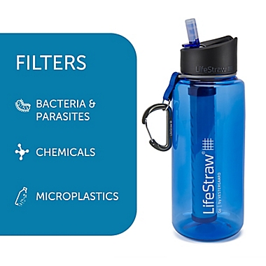 2 Stage Filtration LifeStraw Go Personal Water Filter Bottle Purifier 