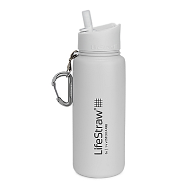 Lifestraw&reg; Go 24 oz. Stainless Steel Water Filter Bottle in White. View a larger version of this product image.