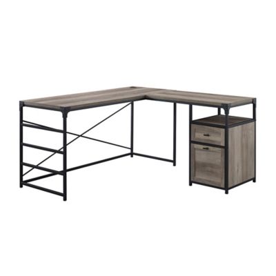 Forest Gate&trade; Industrial L-Shape Desk with Storage