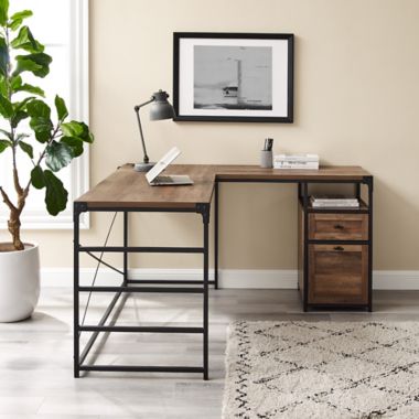 Forest Gate™ Industrial L-Shape Desk with Storage | Bed Bath & Beyond