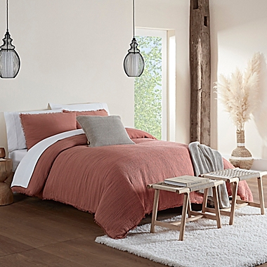 UGG&reg; Shaye 3-Piece Full/Queen Duvet Cover Set in Sepia. View a larger version of this product image.