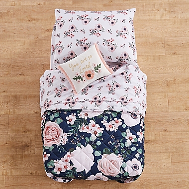 Levtex Baby&reg; Fiori 5-Piece Toddler Bedding Set in Navy/Blush. View a larger version of this product image.