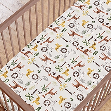 Levtex Baby Zuma Safari Fitted Crib Sheet in Brown/Orange. View a larger version of this product image.