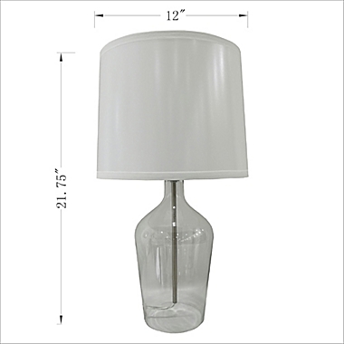 Everhome&trade; Core Nail Clear Glass Table Lamp with Fabric Shade. View a larger version of this product image.