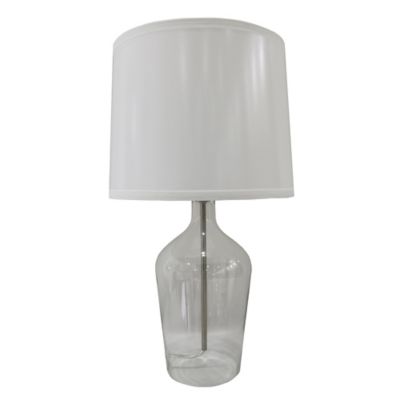 Everhome&trade; Core Nail Clear Glass Table Lamp with Fabric Shade