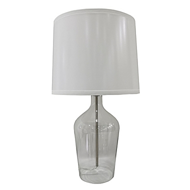 Everhome&trade; Core Nail Clear Glass Table Lamp with Fabric Shade. View a larger version of this product image.