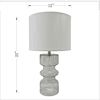 Everhome&trade; Cinched Clear Glass Table Lamp with Linen Shade. View a larger version of this product image.