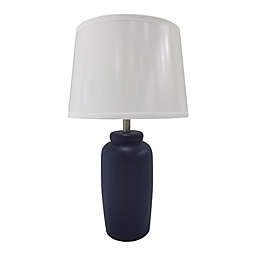 Everhome™ Ceramic Ginger Jar Table Lamp in Navy with Linen Shade