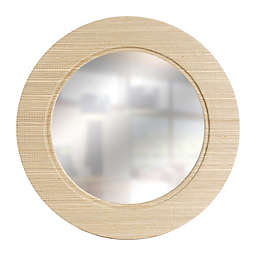 Everhome™ 18-Inch Round Raffia Mirror in Navy