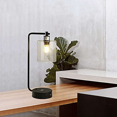 Cedar Hill Table Lamp with Wireless Charger in Clear. View a larger version of this product image.