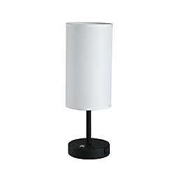 Cedar Hill Table Lamp with USB Ports in White