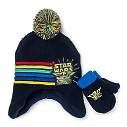 Lucas™ 2-Piece Yoda Hat and Mitten Set in Blue