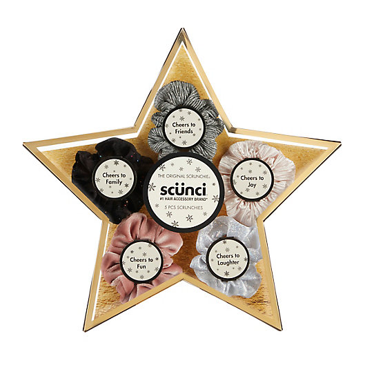 Alternate image 1 for Scunci® 5-Pack Champagne Cheers Scrunchie Star Box