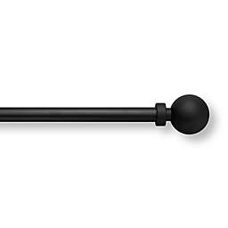 Simply Essential™ Solid Ball Adjustable Single Curtain Rod Set in Matte Black