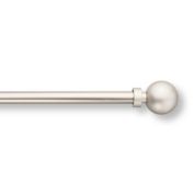 Simply Essential&trade; Solid Ball 18 to 36-Inch Adjustable Single Curtain Rod Set in Satin Nickel