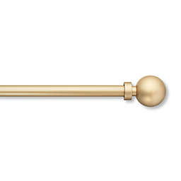 Simply Essential™ Solid Ball 72 to 120-Inch Adjustable Single Curtain Rod Set in Satin Gold