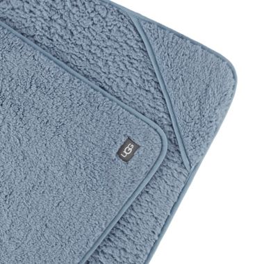 UGG&reg; Classic Sherpa Hooded Throw Blanket in Denim. View a larger version of this product image.