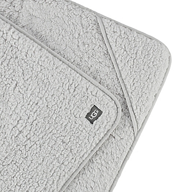 UGG&reg; Classic Sherpa Hooded Throw Blanket in Glacier Gray. View a larger version of this product image.