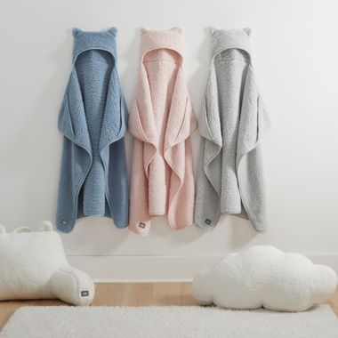 UGG&reg; Classic Sherpa Hooded Throw Blanket in Denim. View a larger version of this product image.