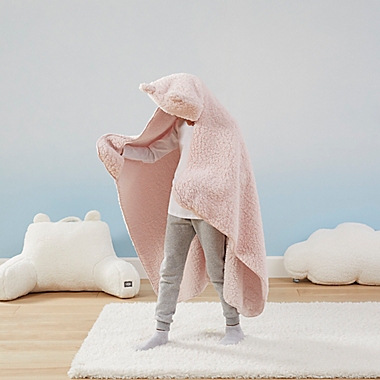 UGG&reg; Classic Sherpa Hooded Throw Blanket in Pink. View a larger version of this product image.