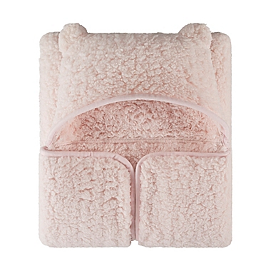 UGG&reg; Classic Sherpa Hooded Throw Blanket in Pink. View a larger version of this product image.