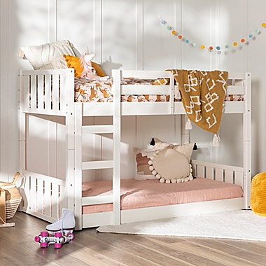 Forest Gate&trade; Traditional Twin Over Twin Bunk Bed in White. View a larger version of this product image.