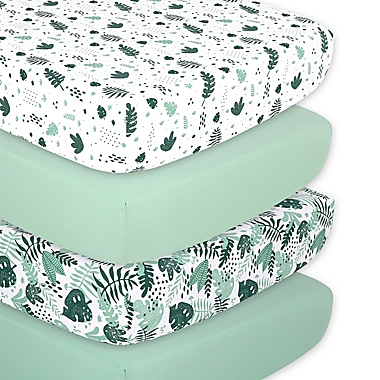 The Peanutshell&trade; 4-Pack Botanical Microfiber Fitted Crib Sheets. View a larger version of this product image.