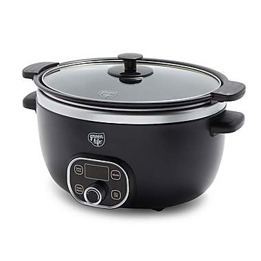 GreenLife Healthy Cook Duo 6 qt. Slow Cooker in Black. View a larger version of this product image.