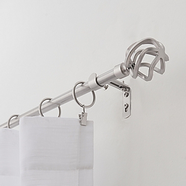 Simply Essential&trade; Birdcage 36 to 72-Inch Adjustable Single Curtain Rod Set in Brushed Nickel. View a larger version of this product image.