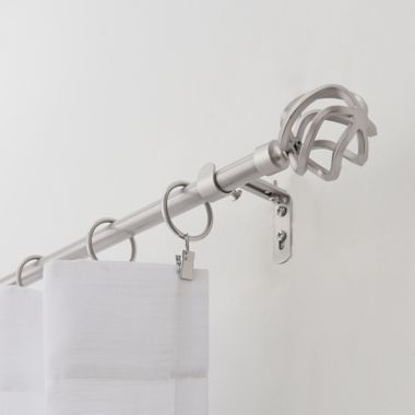 Simply Essential&trade; Birdcage 36 to 72-Inch Adjustable Single Curtain Rod Set in Brushed Nickel. View a larger version of this product image.