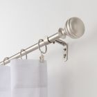 Alternate image 1 for Simply Essential&trade; Orbit 36 to 72-Inch Adjustable Single Curtain Rod Set in Brushed Nickel